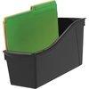 Storex Book Storage Bin, Plastic, 5.3 in W, 7 in H, 14.3 in L, Black STX70109U06C